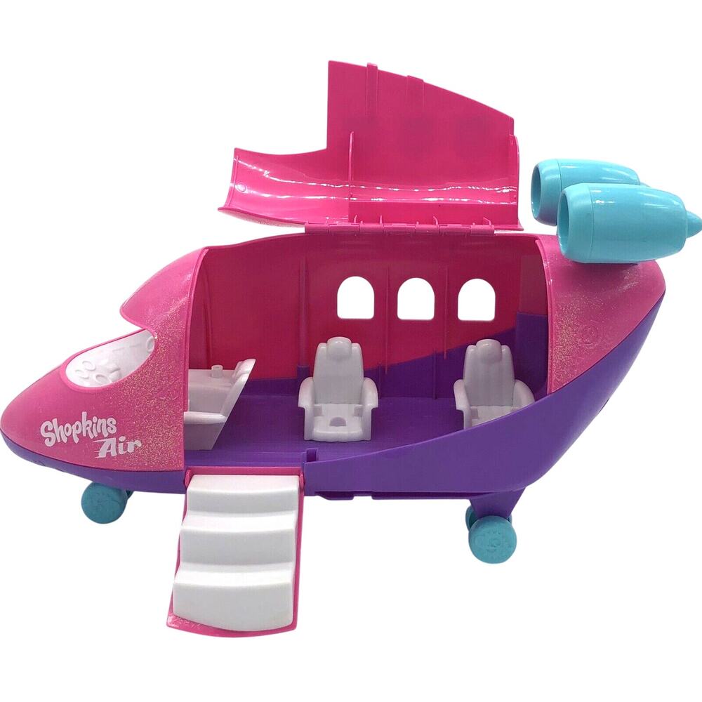 Shopkins Air by Moose Toy Jet Airplane with Steps Seats As Is No Figures